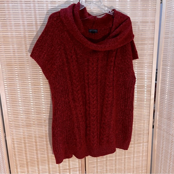 Worthington Sweaters - Worthington Plus Sized Red Cable Knit Cowl Neck Sweater 3X